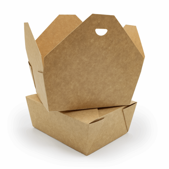 Takeaway-æske (rektangulær), brun, 1150 ml