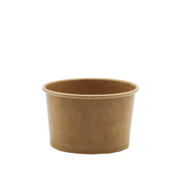 a short brown paper cup