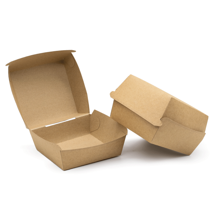 a brown paper box with a locking mechanism at the front