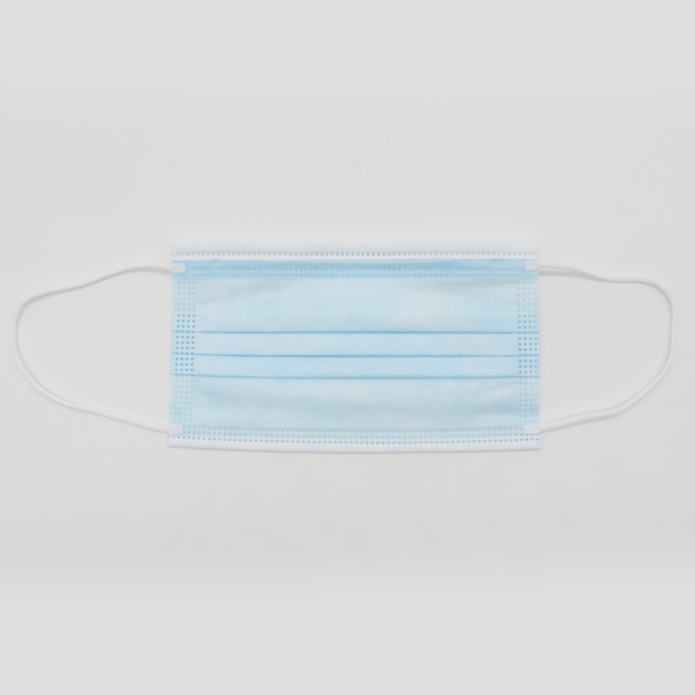 en blå ansigtsmaske