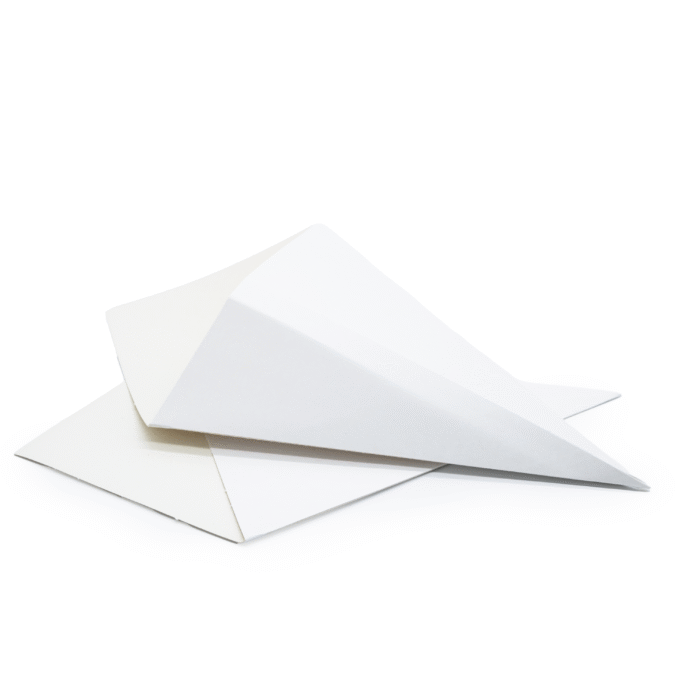 two white cardboardcones