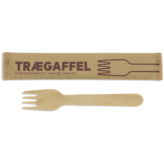 Trægaffel, individuelt-pakket, 15,5 cm